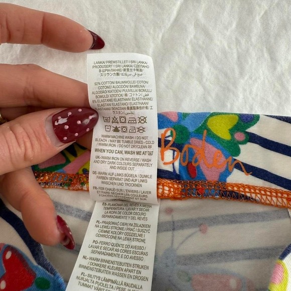 Boden Girls White Striped Butterfly Leggings Sz 7-8Y - Picture 4 of 5